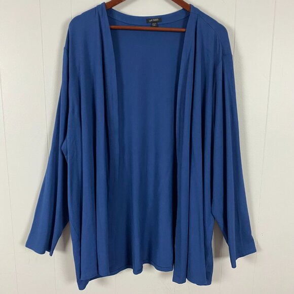 J. JILL Wearever Collection Open Front Cardigan Sweater Womens 4X Blue Plus Size - Picture 9 of 9